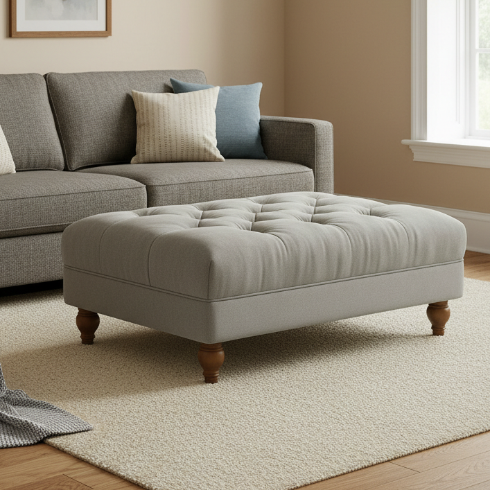 Opulent Chesterfield Naples Footstool Coffee Table for Living Room