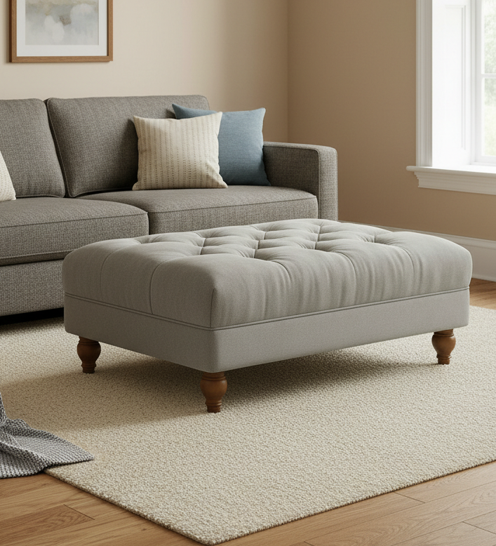 Opulent Chesterfield Naples Footstool Coffee Table for Living Room