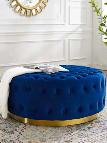 The Royal Handmade Round Fully Upholstered Chesterfield Coffee table