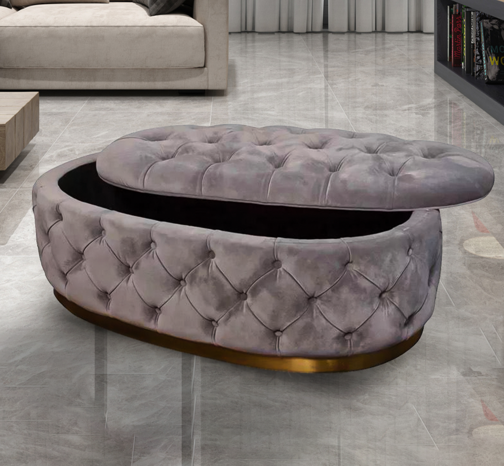 Opulent velvet pouffe deals