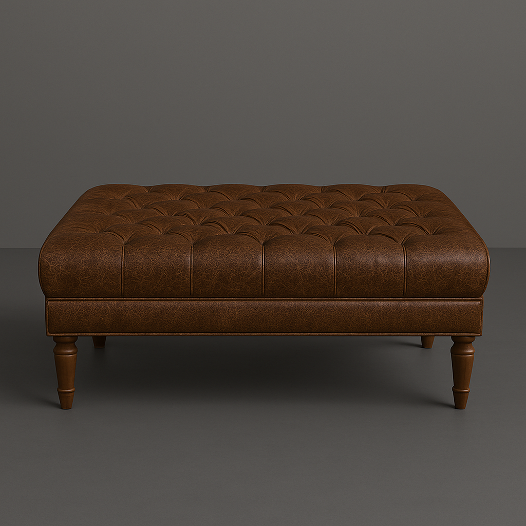 Luxora Premium High-Performance Faux Leather Footstool | Luxury Seating ...