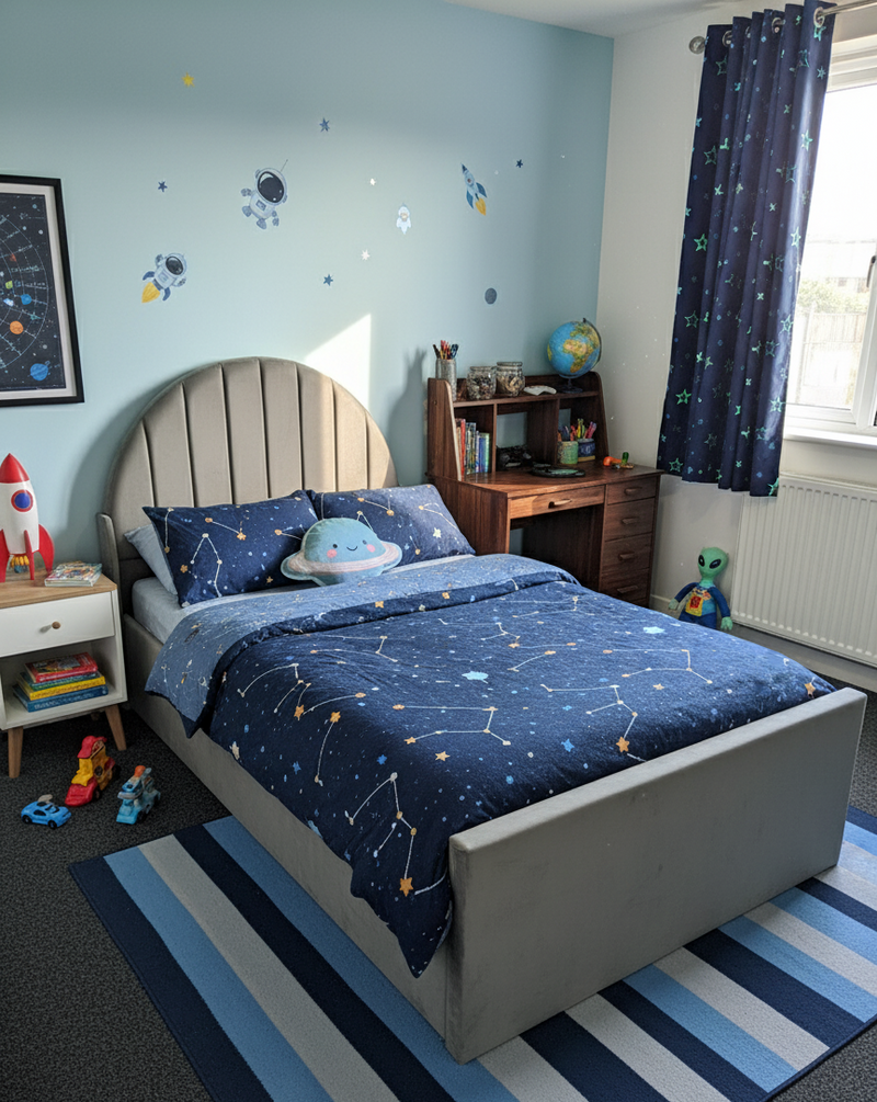 Kids Handmade Cozy Cloud Plush Velvet Bed Frame Upholstered Bed with Ottoman Storage