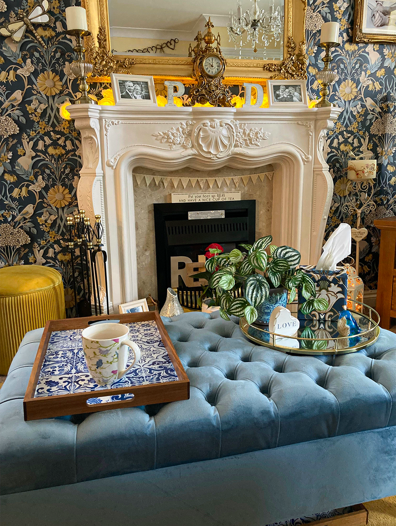 Luxury buttoned footstool deals