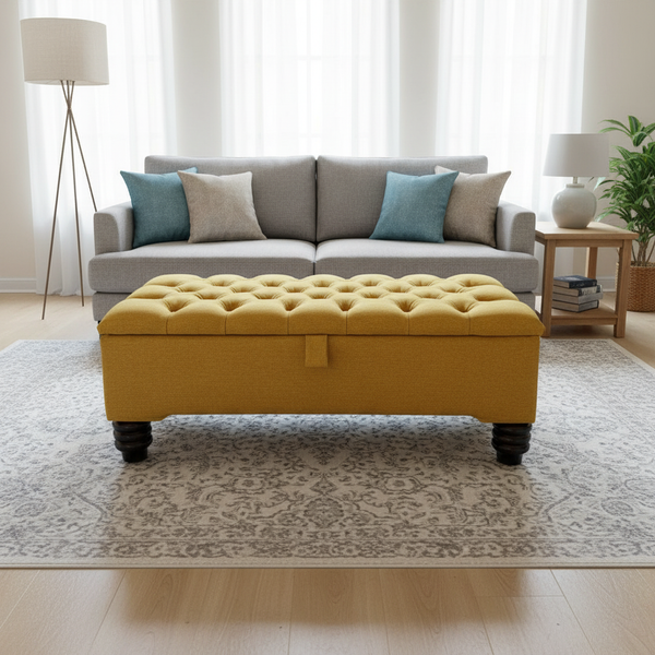 Mayfair Handmade Storage Ottoman Footstool – Coffee Table Bench