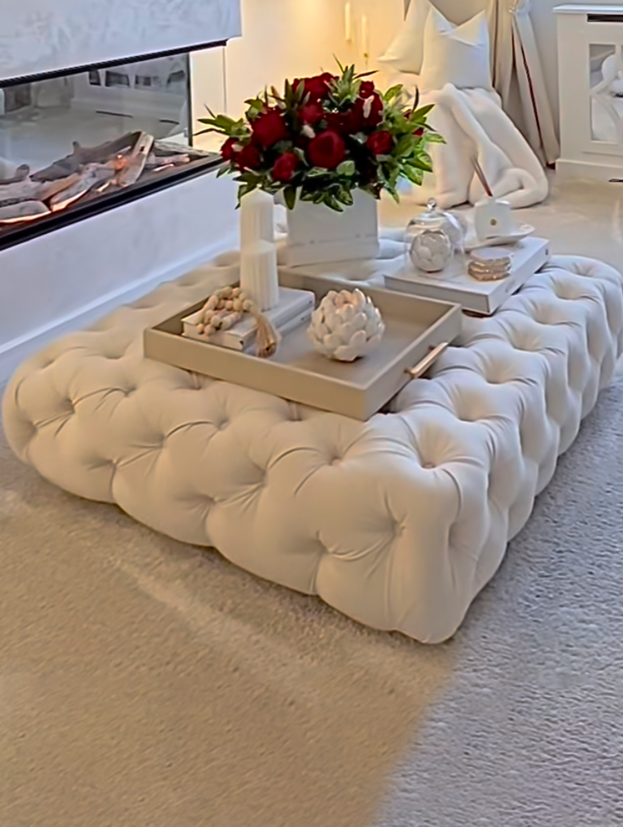 Plush ottoman coffee online table